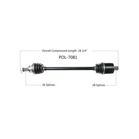 Wide Open OE Replacement CV Axle for POL REAR L/R RZR RS1/XP/XP4 TURBO POL-7081